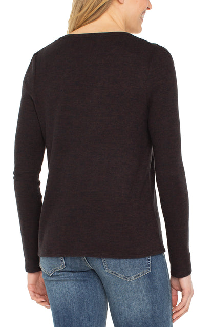 Shirred V-Neck in Java | Liverpool