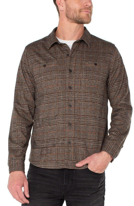 Knit Button Up in Black Multi | Liverpool