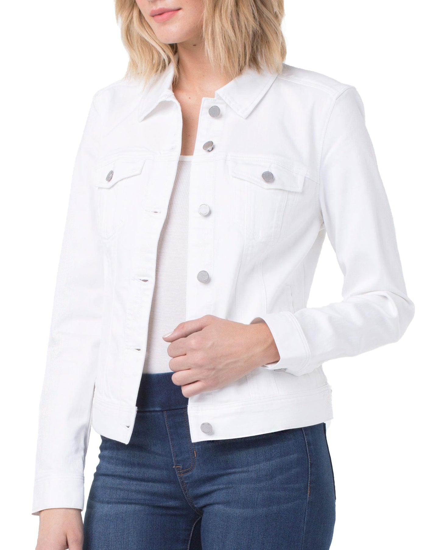 Classic Jean Jacket in Bright White | Liverpool