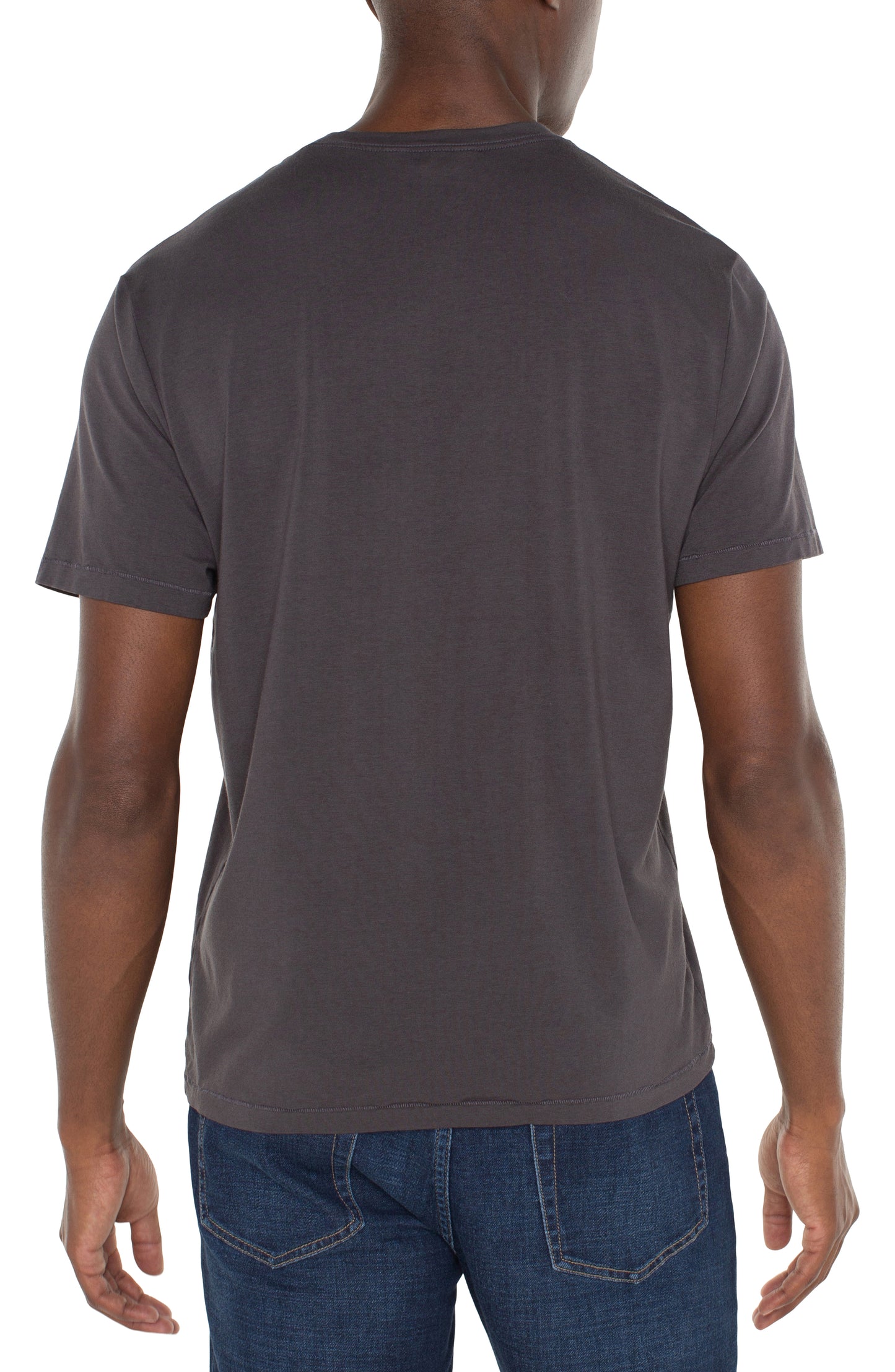 Short Sleeve Crew Neck Tee in Grey