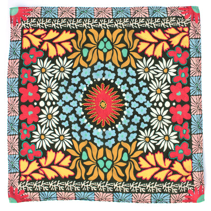 Groovy Floral Cotton Square Scarf