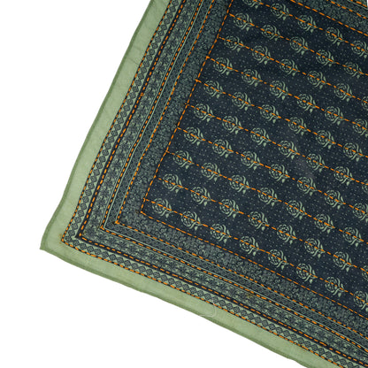 Hunter Green Cotton Square Scarf