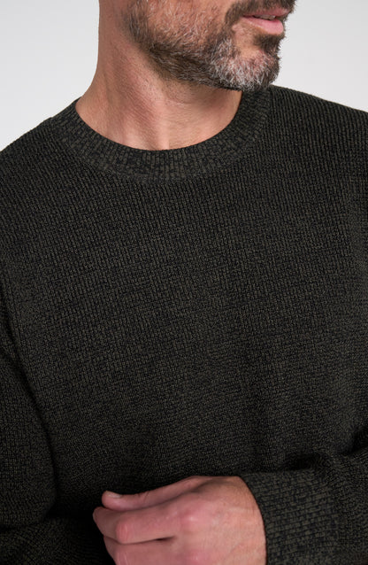 Crew Neck Sweater in Black Olive | Liverpool