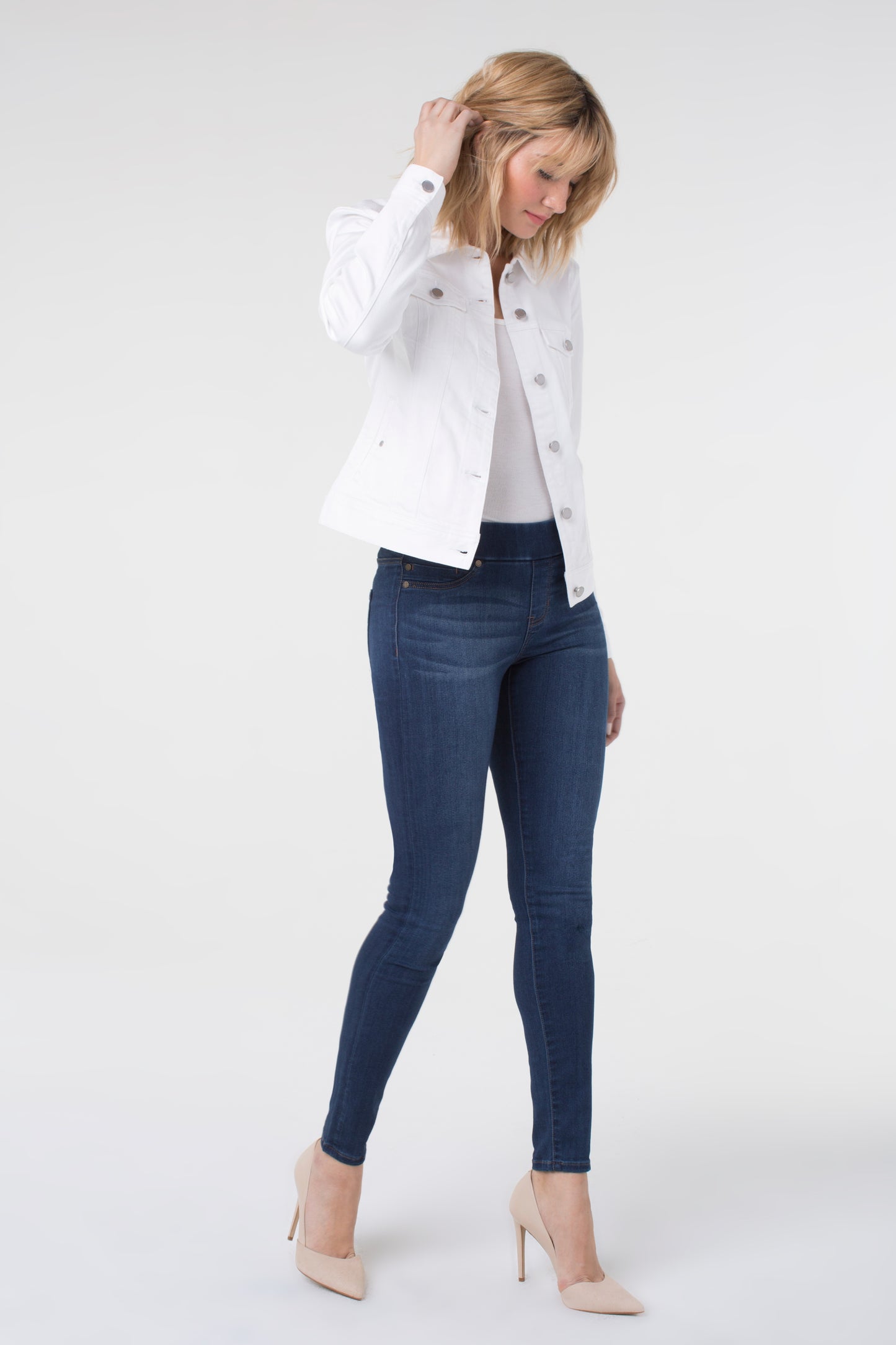 Classic Jean Jacket in Bright White | Liverpool