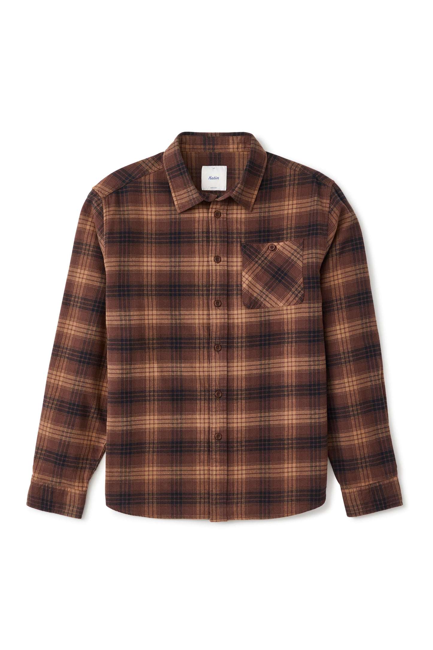 Derek Flannel in French Roast Plaid | Katin