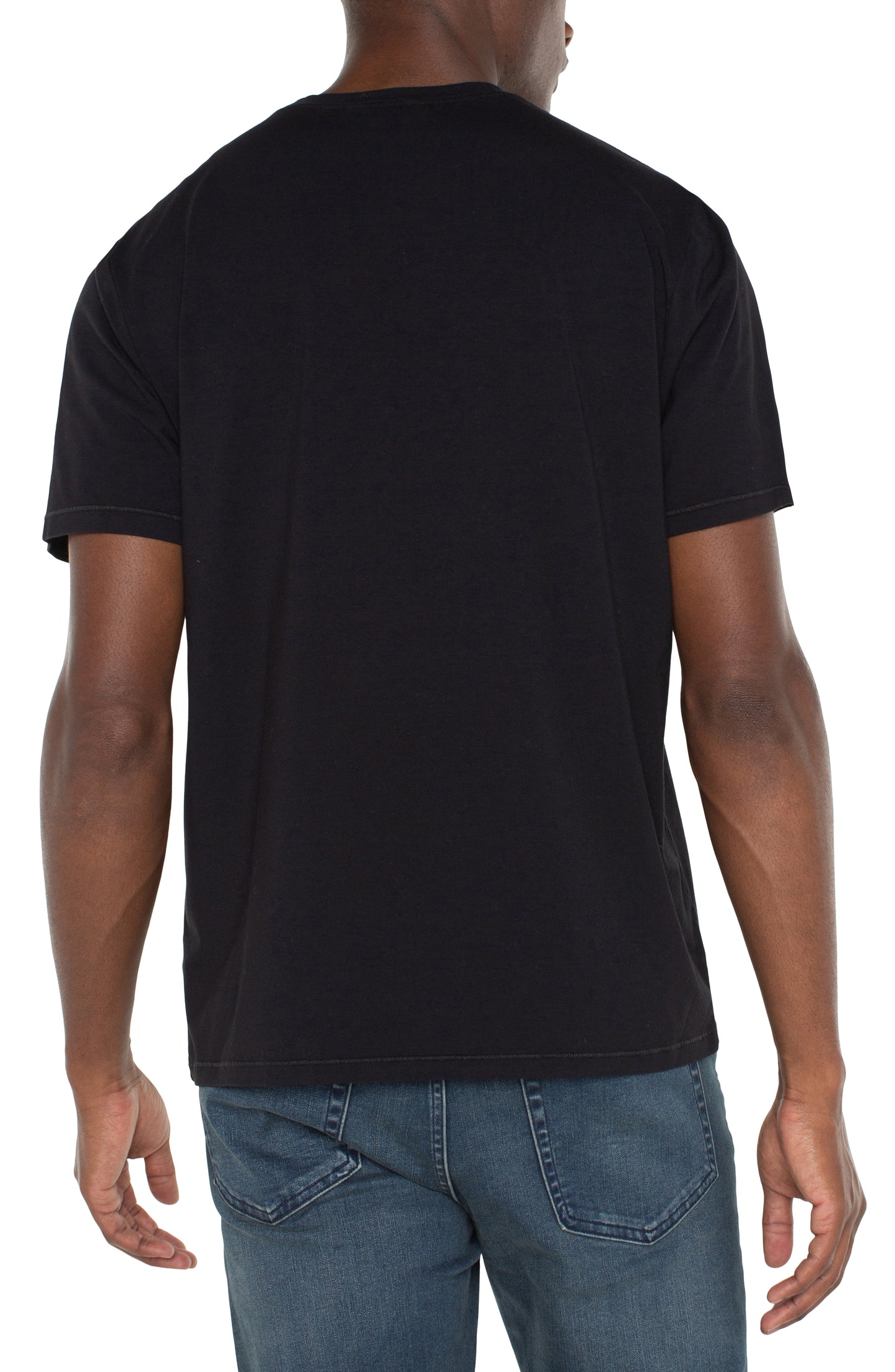 Short Sleeve Crew Neck Tee in Black