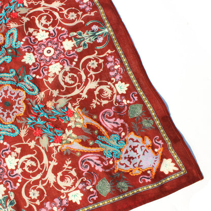 Rust Kaliedescope Cotton Square Scarf