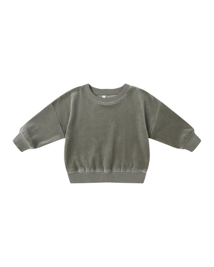 Velour Sweatshirt in Forest