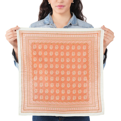 Pumpkin Orange Cotton Square Scarf