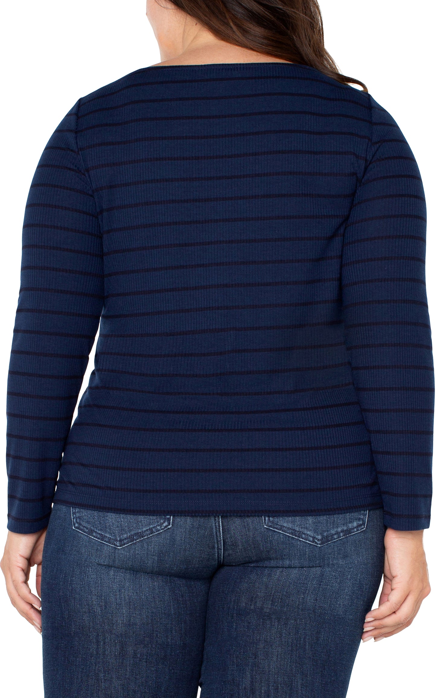 Navy Stripe Boatneck Top | Liverpool