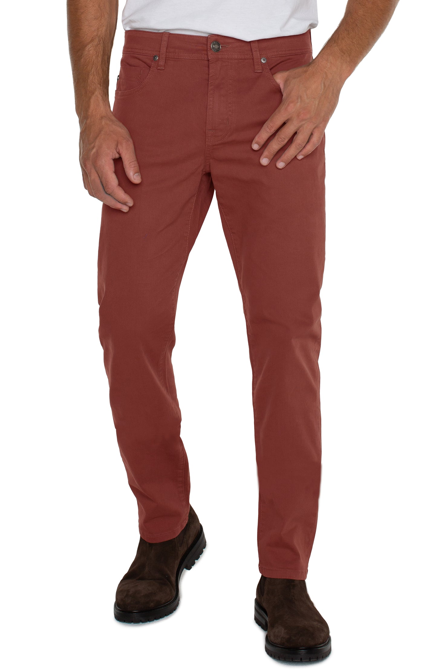 Modern Straight Chino Pant in Brick