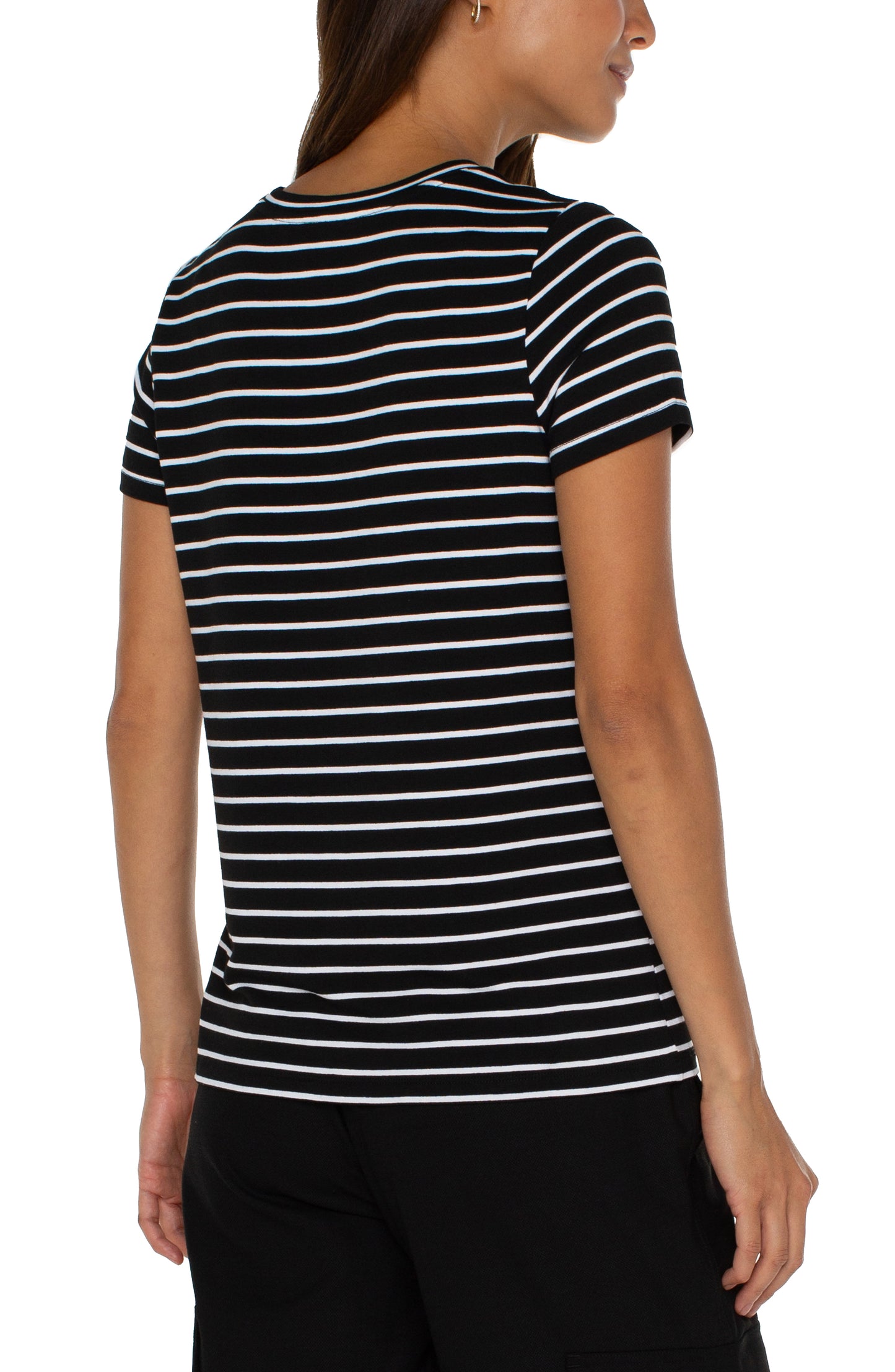 Black & White Stripe Knit Tee | Liverpool
