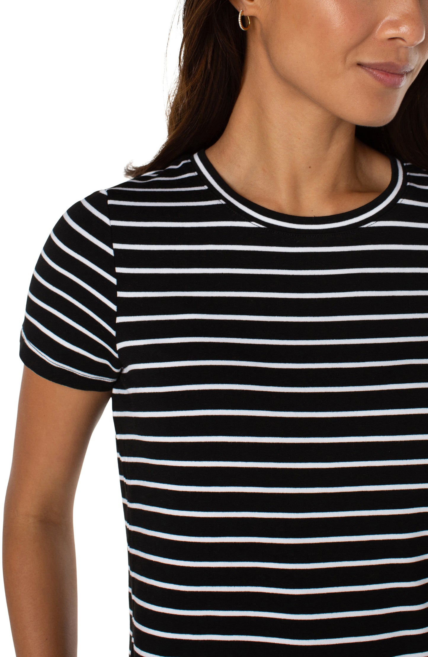 Black & White Stripe Knit Tee | Liverpool
