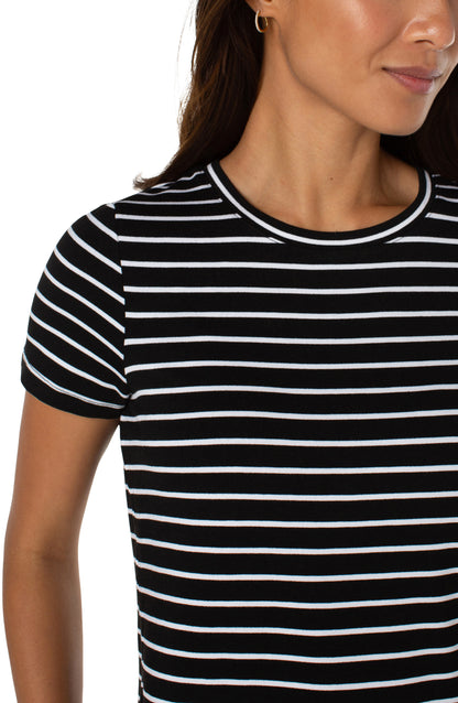Black & White Stripe Knit Tee | Liverpool