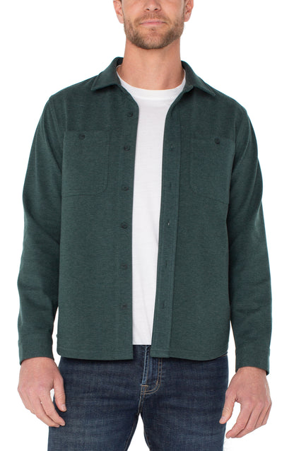 Knit Button Up in Spruce | Liverpool