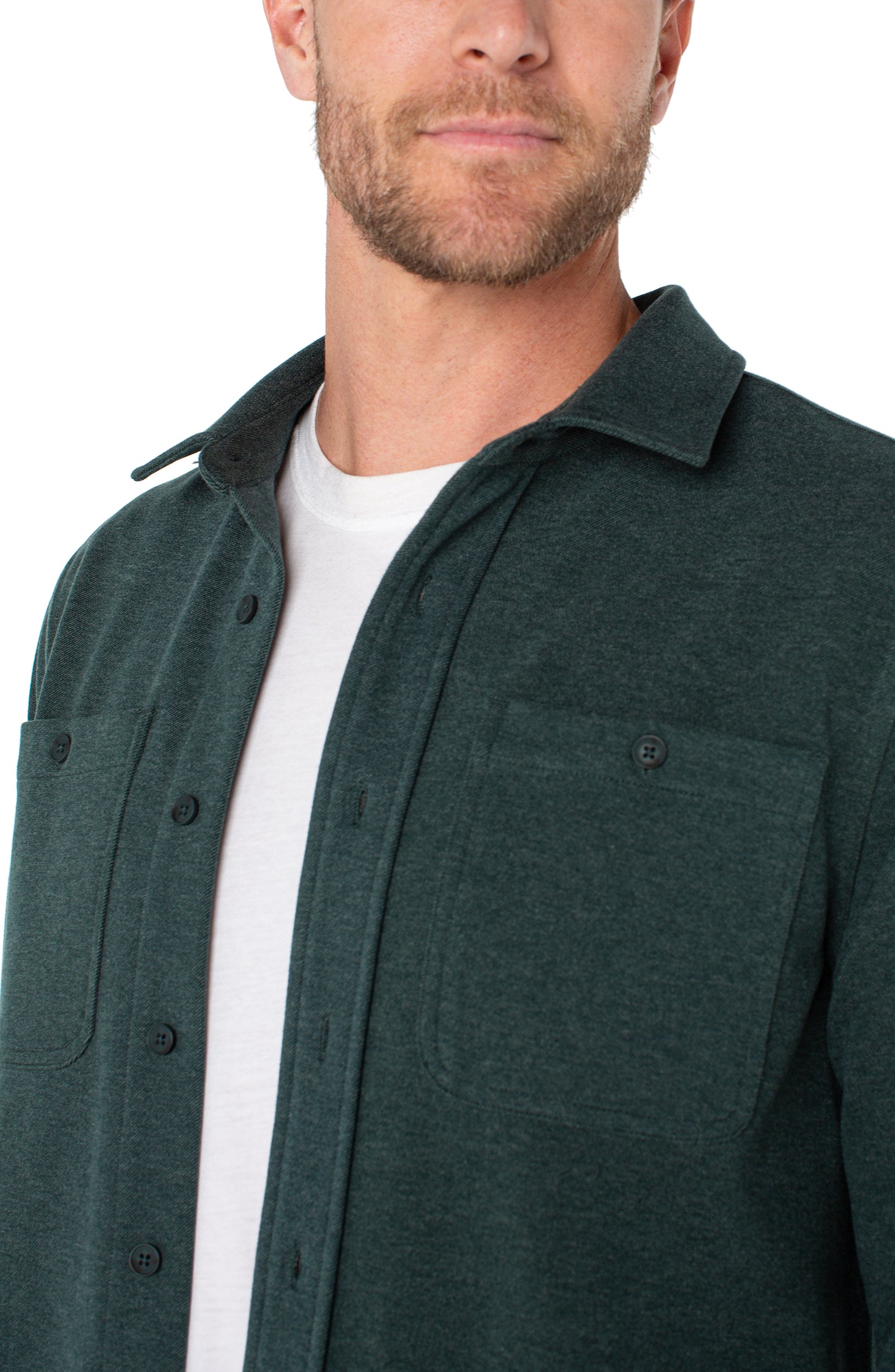 Knit Button Up in Spruce | Liverpool