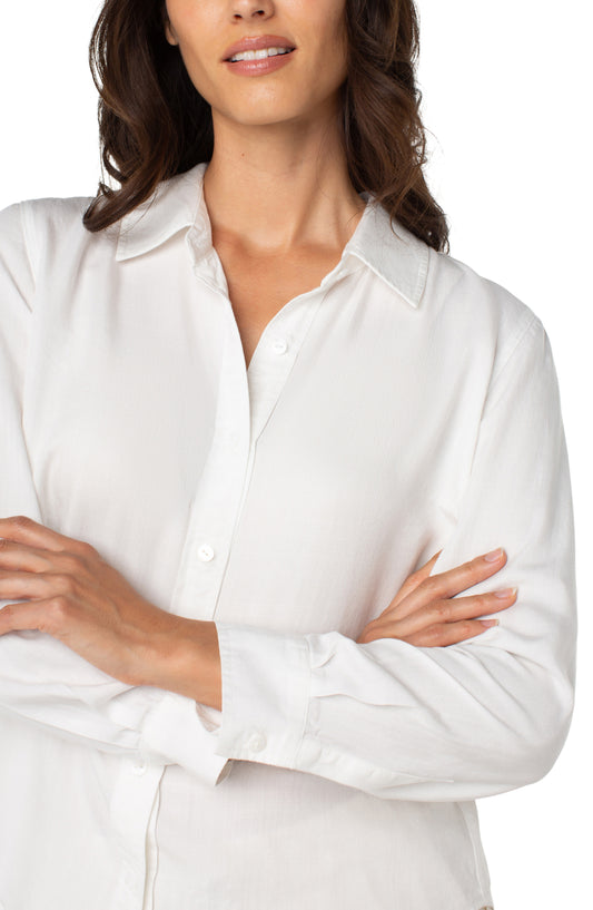 Rolled Sleeve Shirt in White | Liverpool