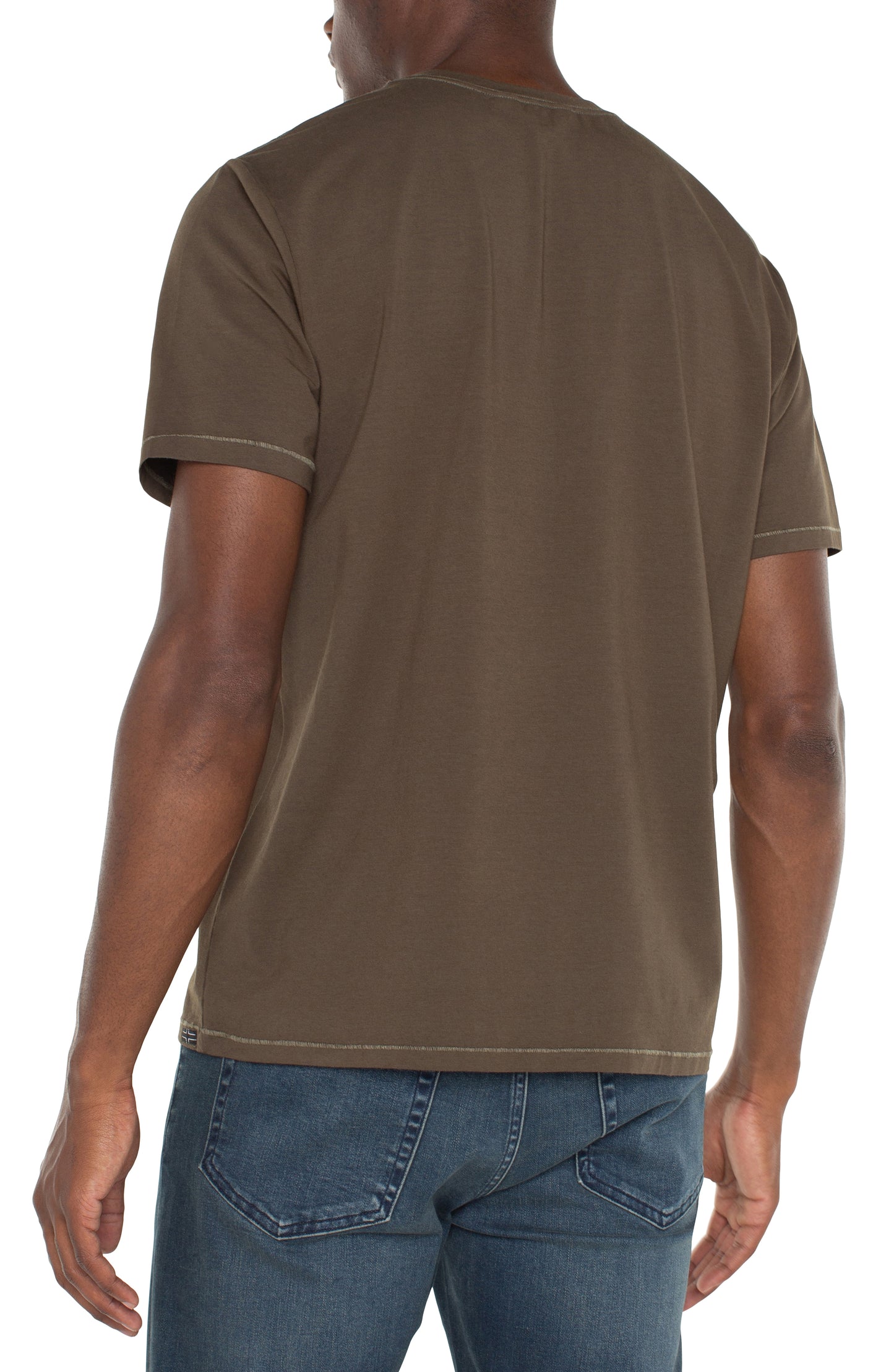 Short Sleeve Crew Neck Tee in Olive