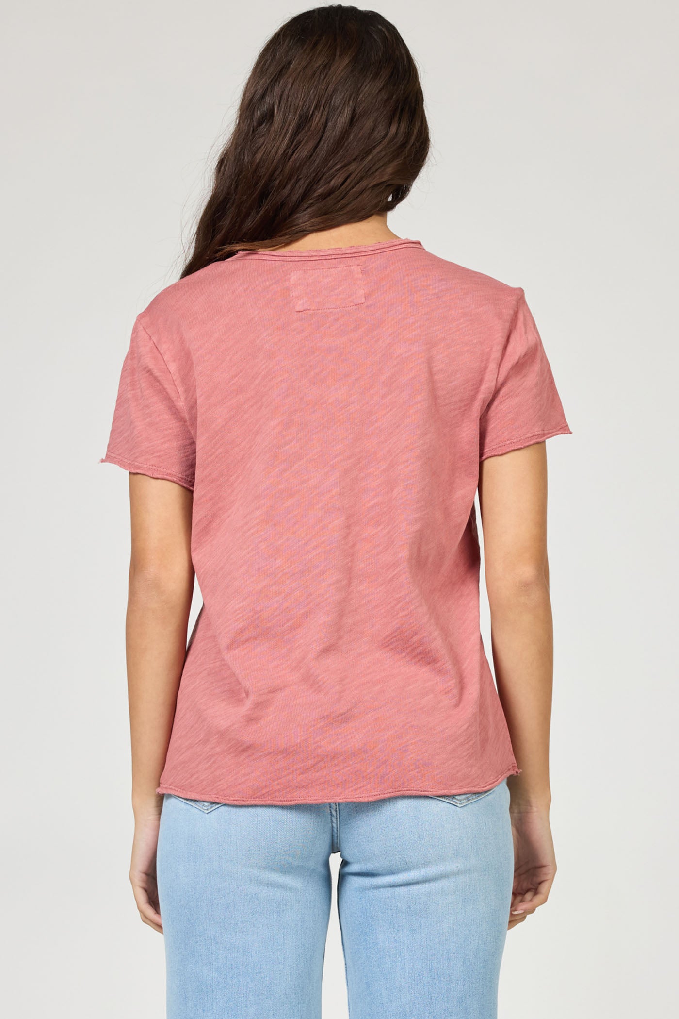 Vanya Relaxed V-Neck Tee in Copper Rose | Dear John