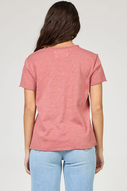 Vanya Relaxed V-Neck Tee in Copper Rose | Dear John