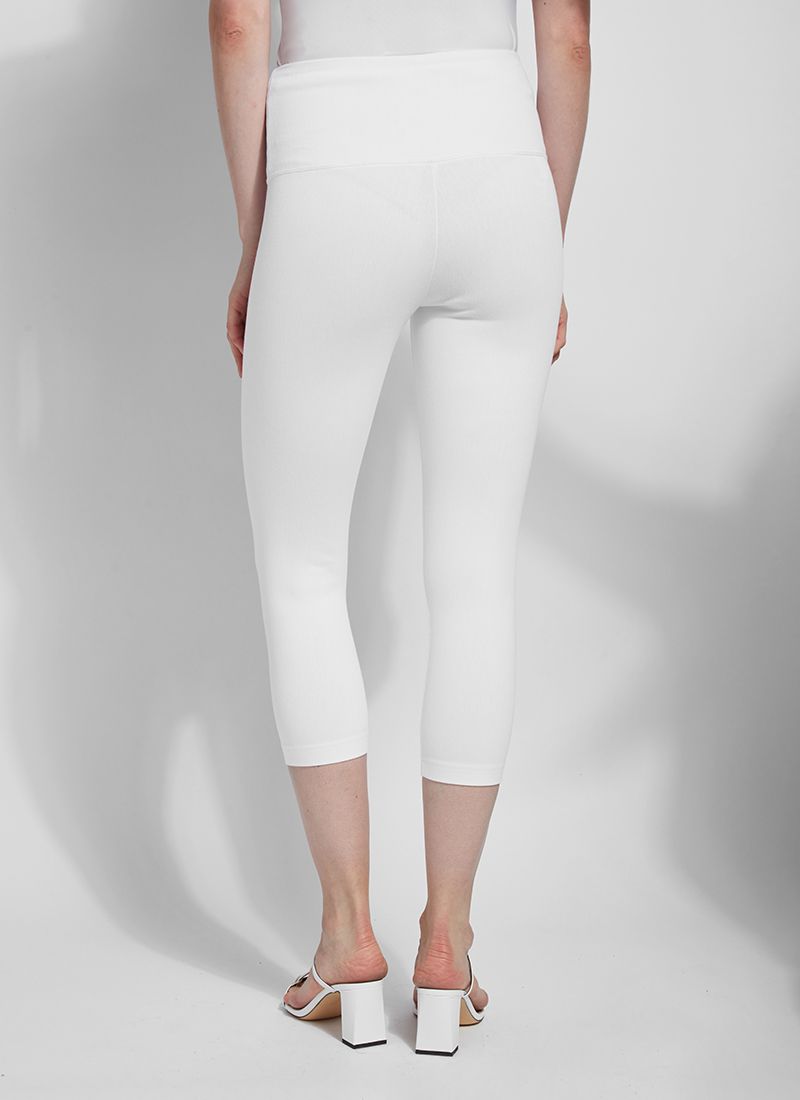 Denim Capri Legging in White | Lysse