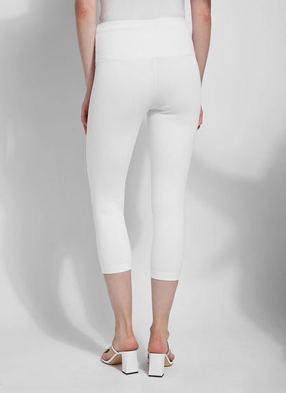Denim Capri Legging in White | Lysse