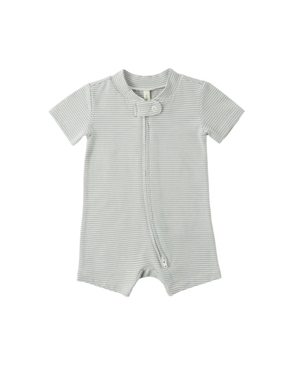 Sage Stripe Zip Short Sleeve Sleeper