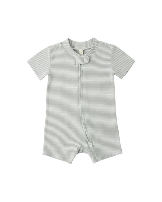 Sage Stripe Zip Short Sleeve Sleeper