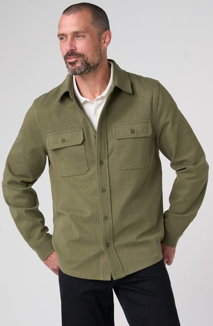 Knit Button Up in Moss | Liverpool