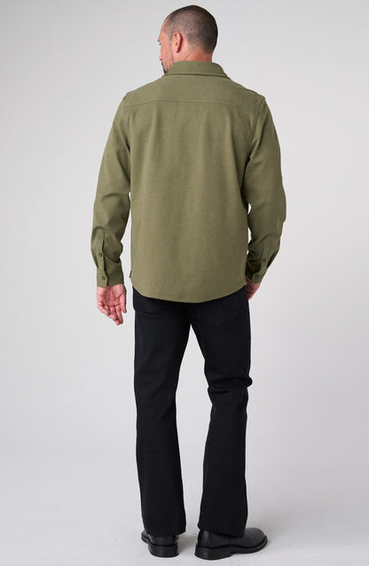 Knit Button Up in Moss | Liverpool