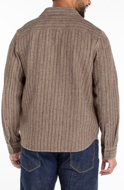 Woven Overshirt in Pine Bark | Liverpool