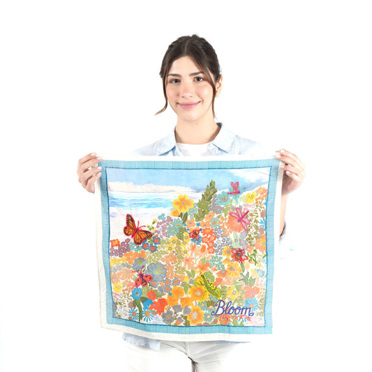 Floral Bloom Cotton Square Scarf
