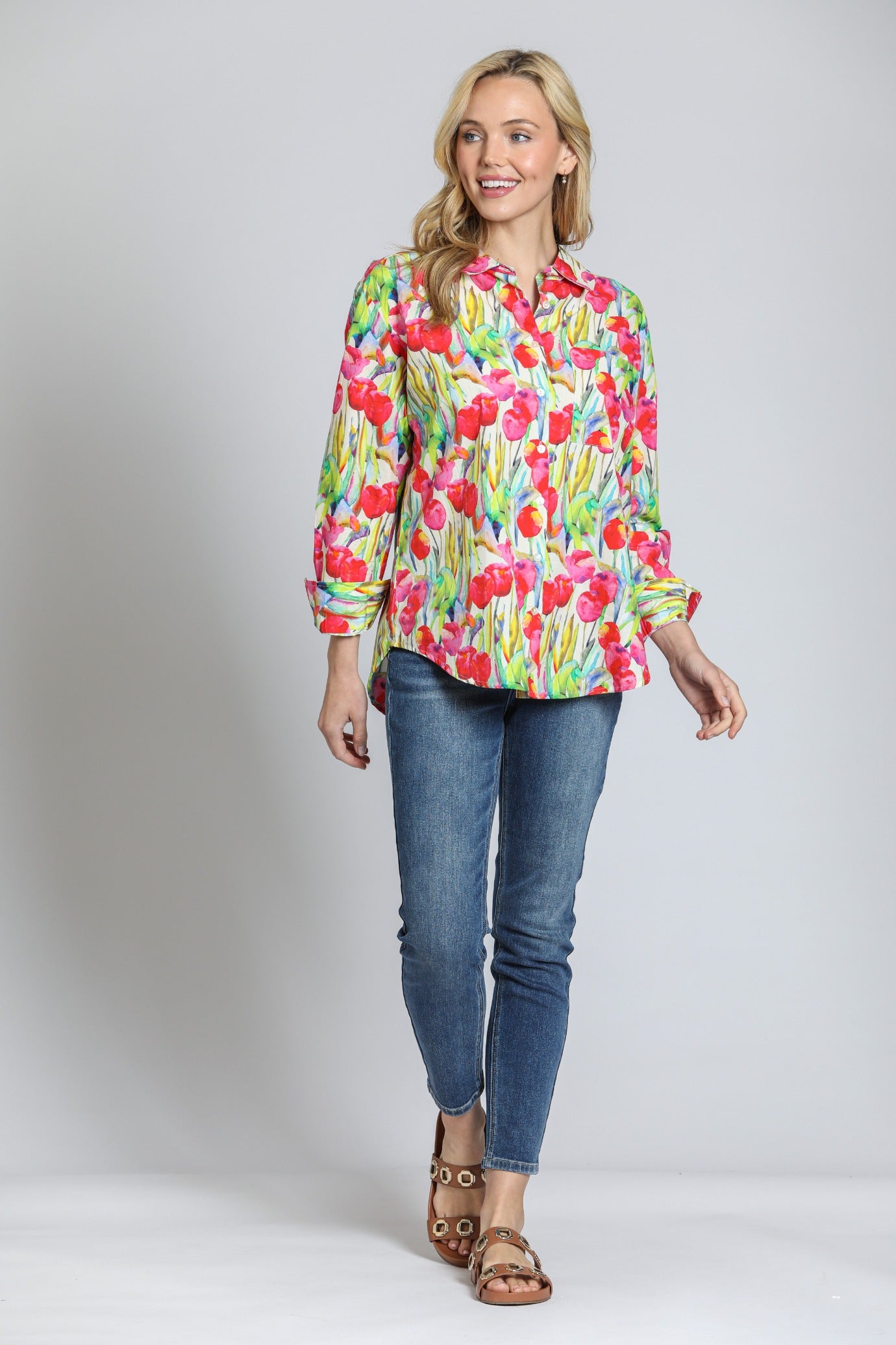 Pink Tulip Cotton Button-Up Shirt | APNY