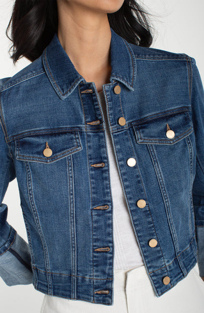 Cuffed Sleeve Denim Jacket | Liverpool