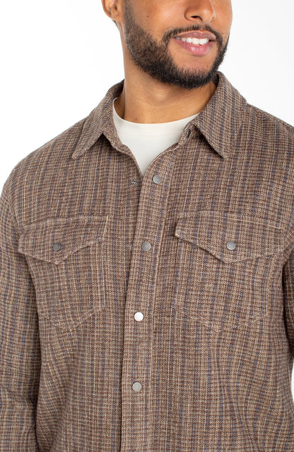 Woven Overshirt in Pine Bark | Liverpool