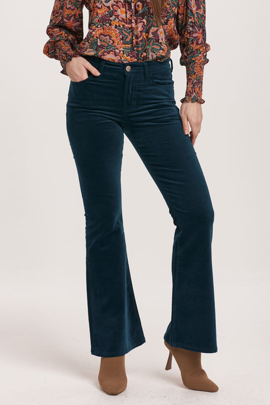 Rosa High Rise Bootcut in Velvet Teal | Dear John