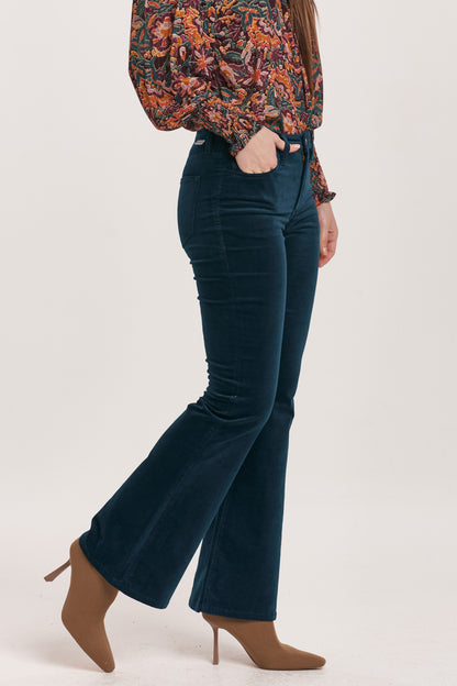 Rosa High Rise Bootcut in Velvet Teal | Dear John