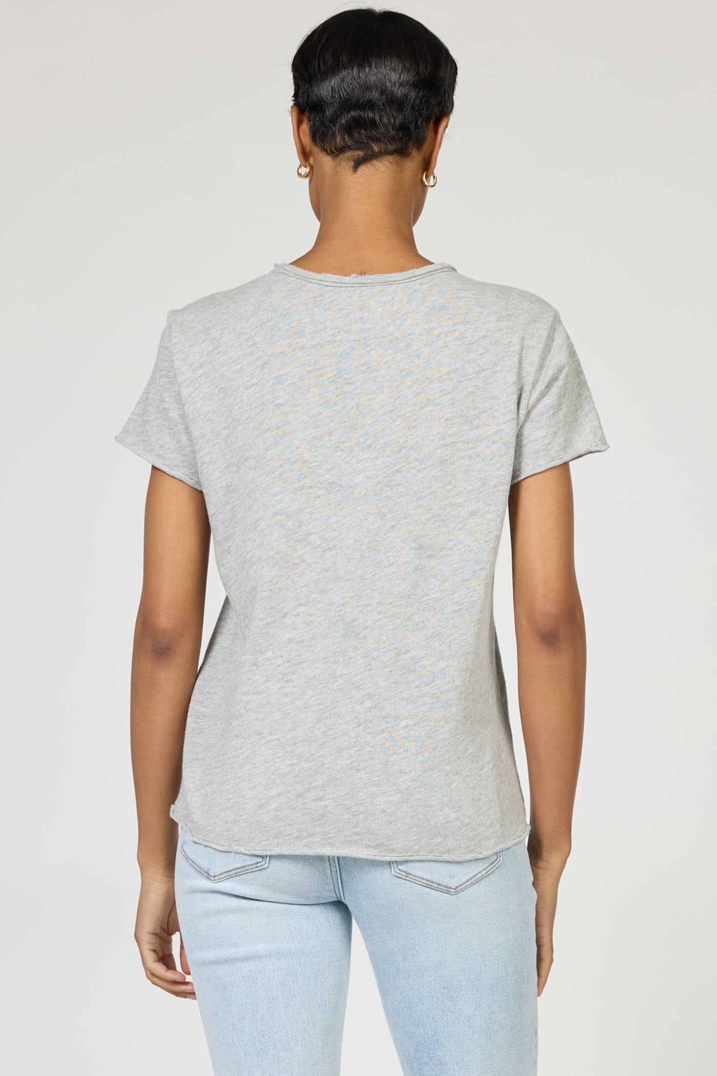 Vanya V-Neck Tee in Heather Grey | Dear John