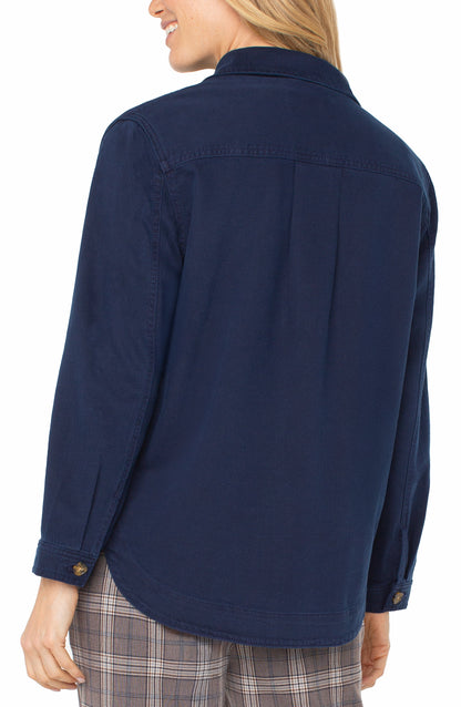 Shirt Jacket in Navy Dusk | Liverpool