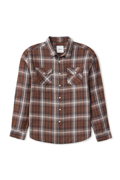 Darren Pearl Snap Shirt in Brown Plaid | Katin