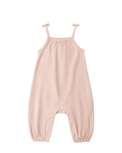 Melon Stripe Smocked Jumpsuit