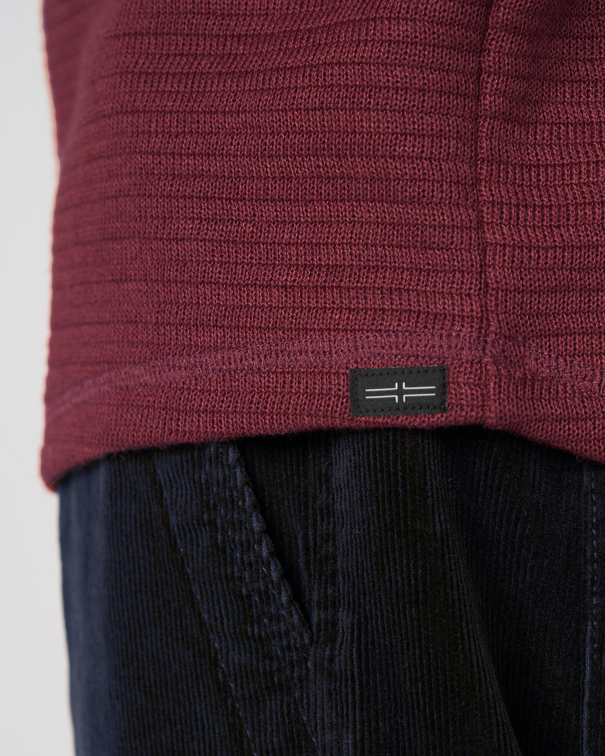 Long Sleeve Crew Neck in Wine | Liverpool