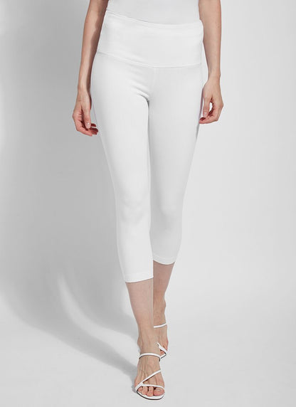 Denim Capri Legging in White | Lysse