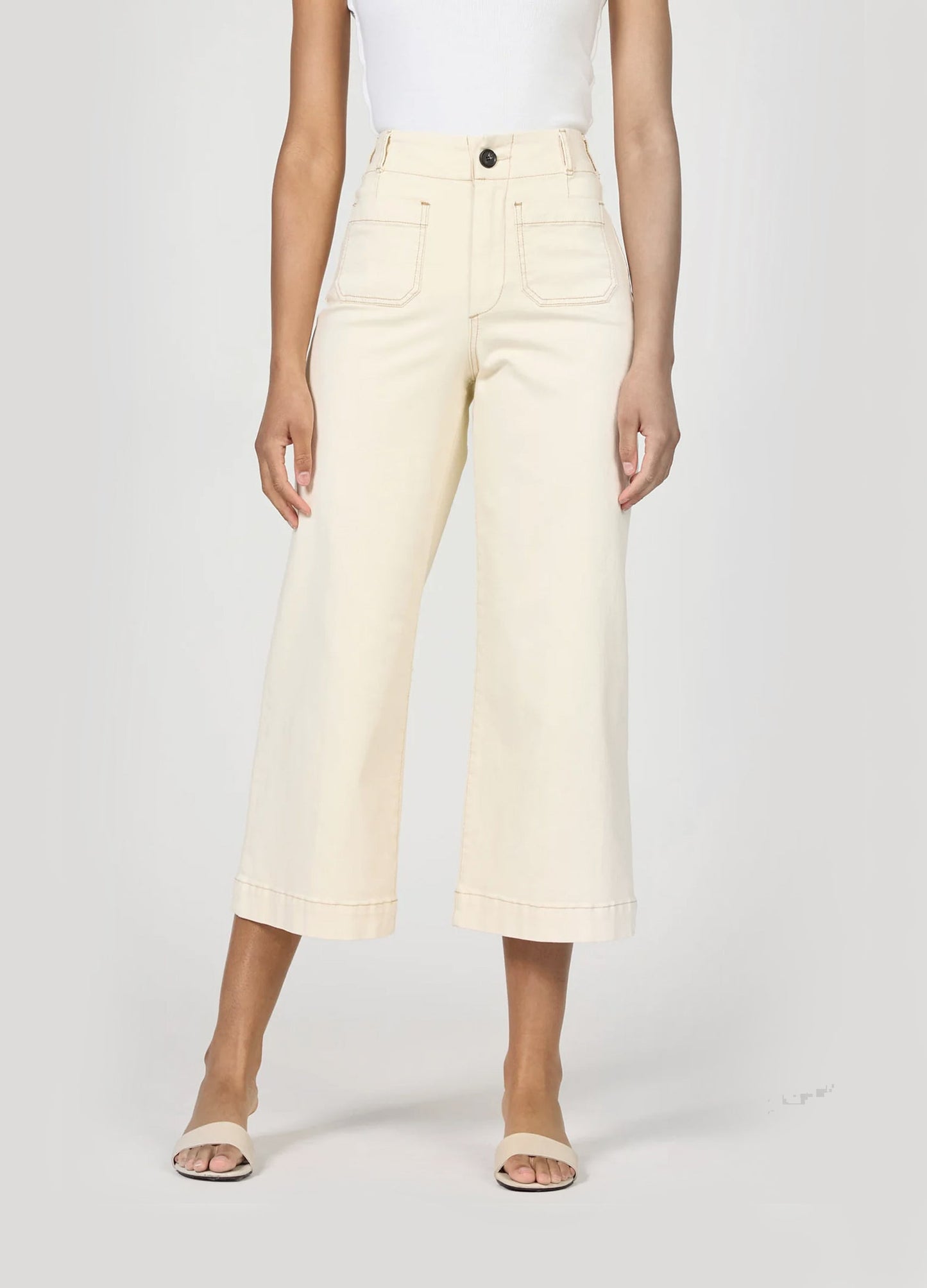 Audrey Wide Crop in Ivory | Dear John