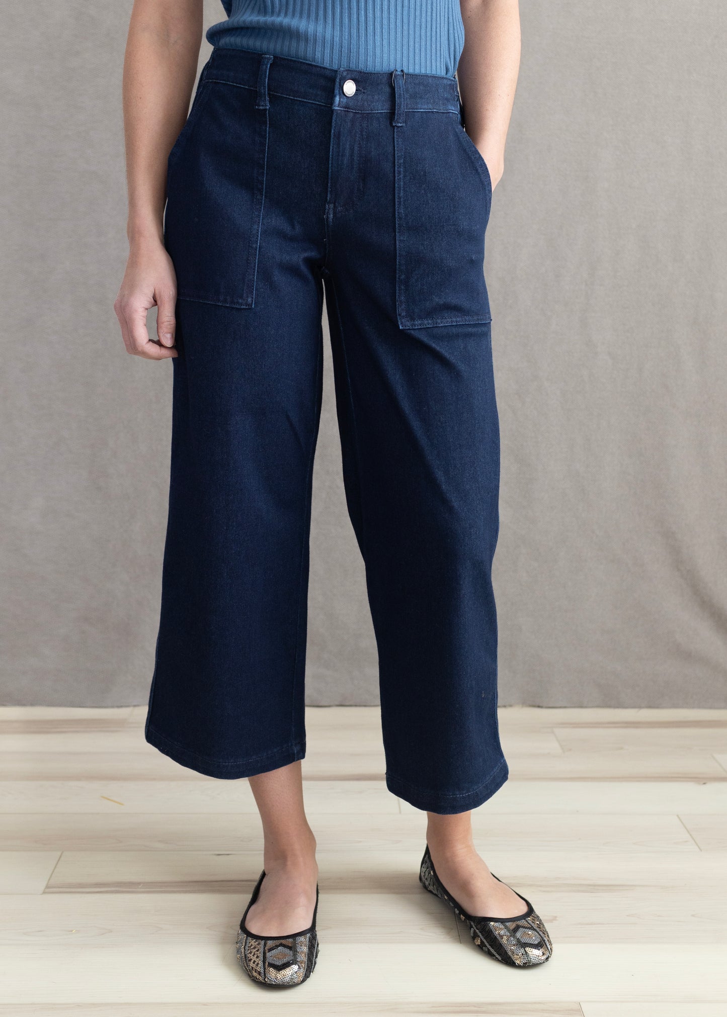 Wide Leg Crop in Indigo Rinse | Liverpool