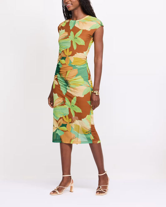 Midi Mesh Dress in Green House Print | Sanctuary