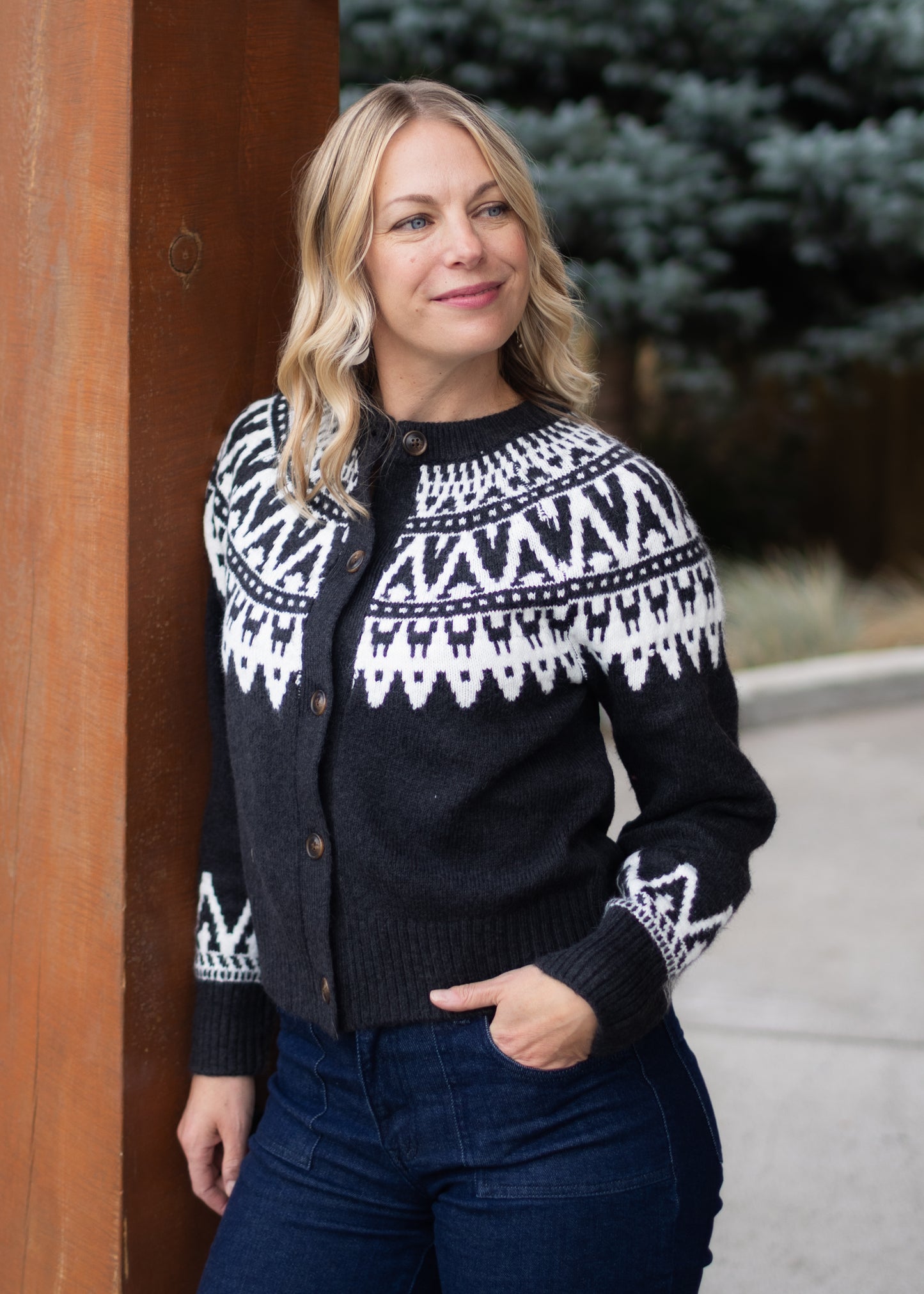 Fairisle Cardi in Ink | Sanctuary