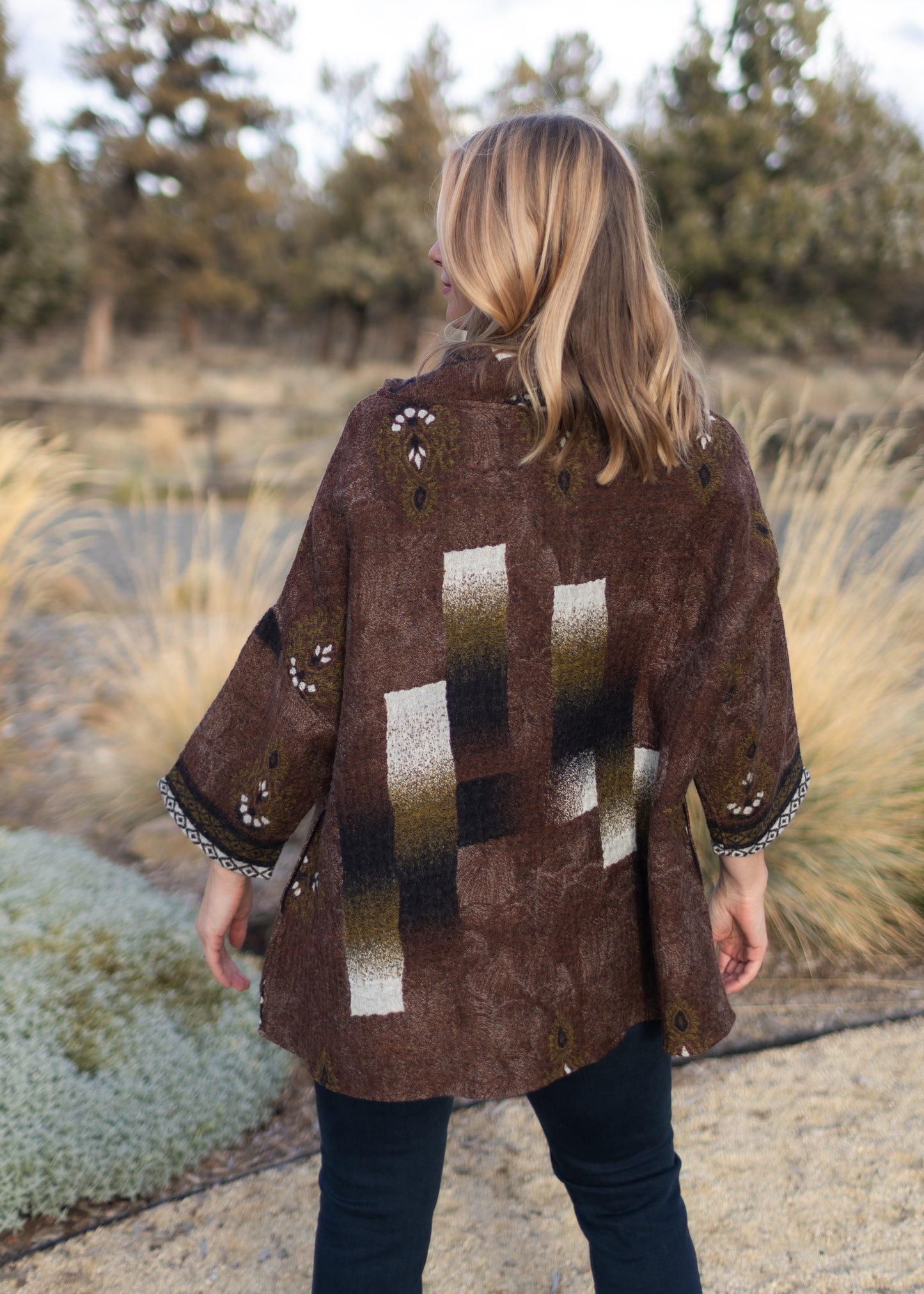 Wool Cowl Top in Brown | Yaza